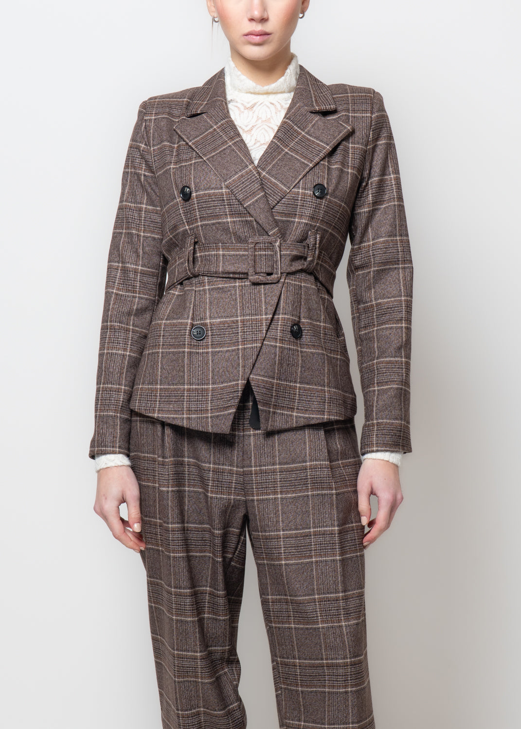 Giacca sfiancata a quadri