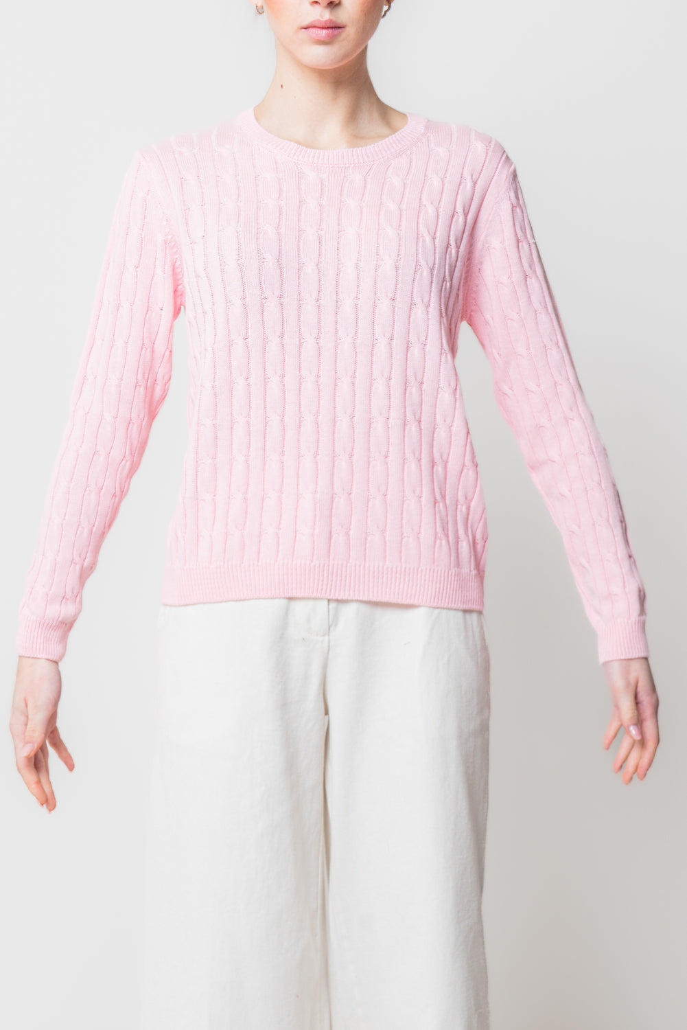 Maglia a Trecce in Cotone Leggero