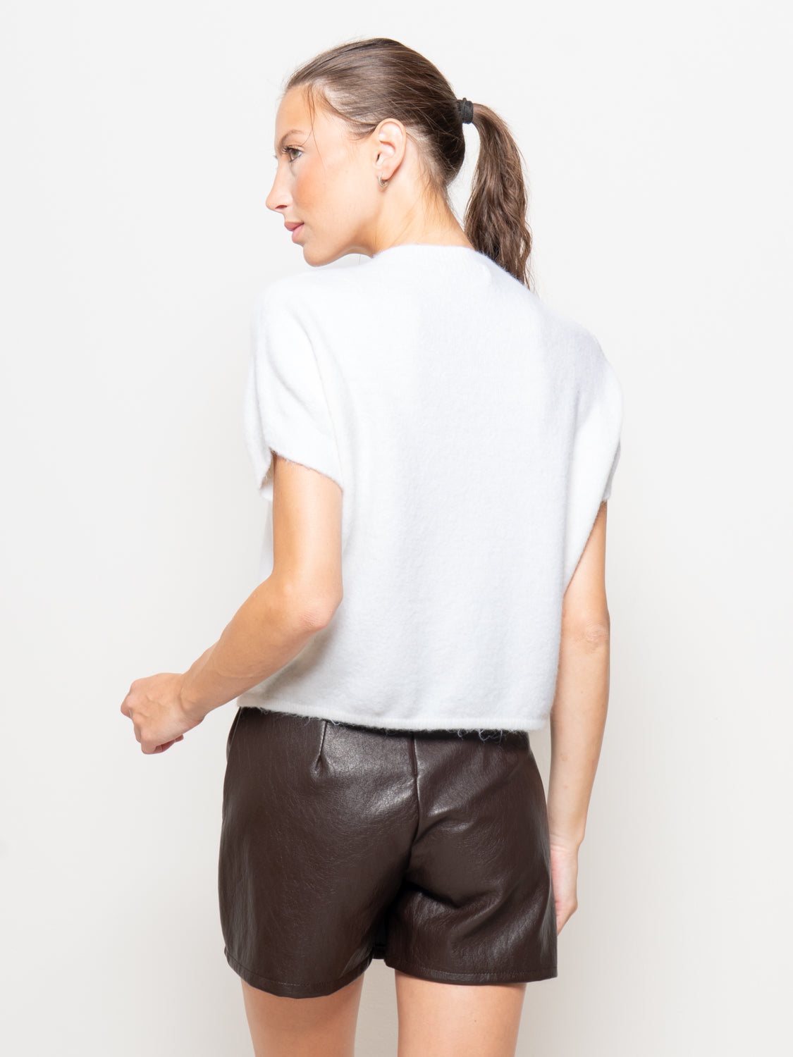 Maglia a scatola misto angora