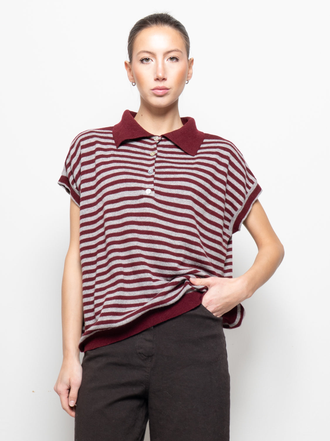Polo in maglia a righe