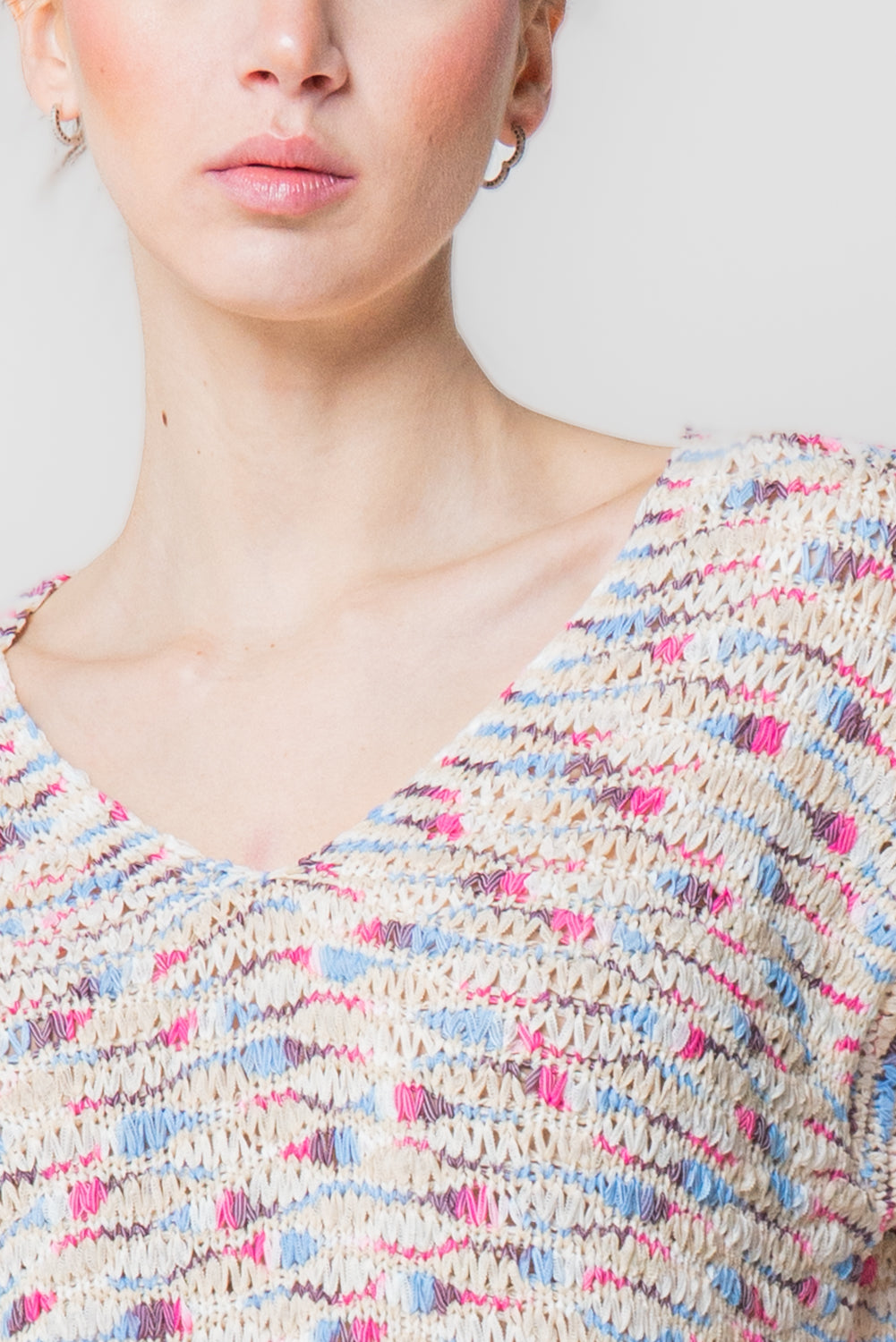 Maglia in Filato Fiammato Multicolor