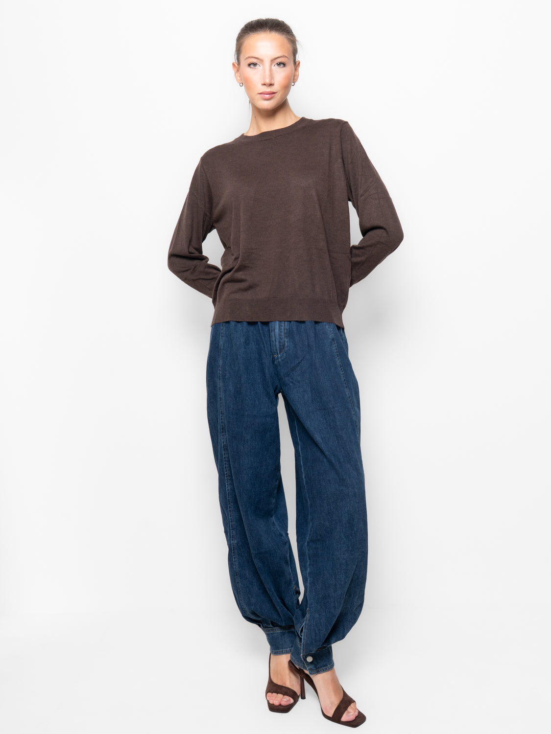 Maglione girocollo in misto cashmire
