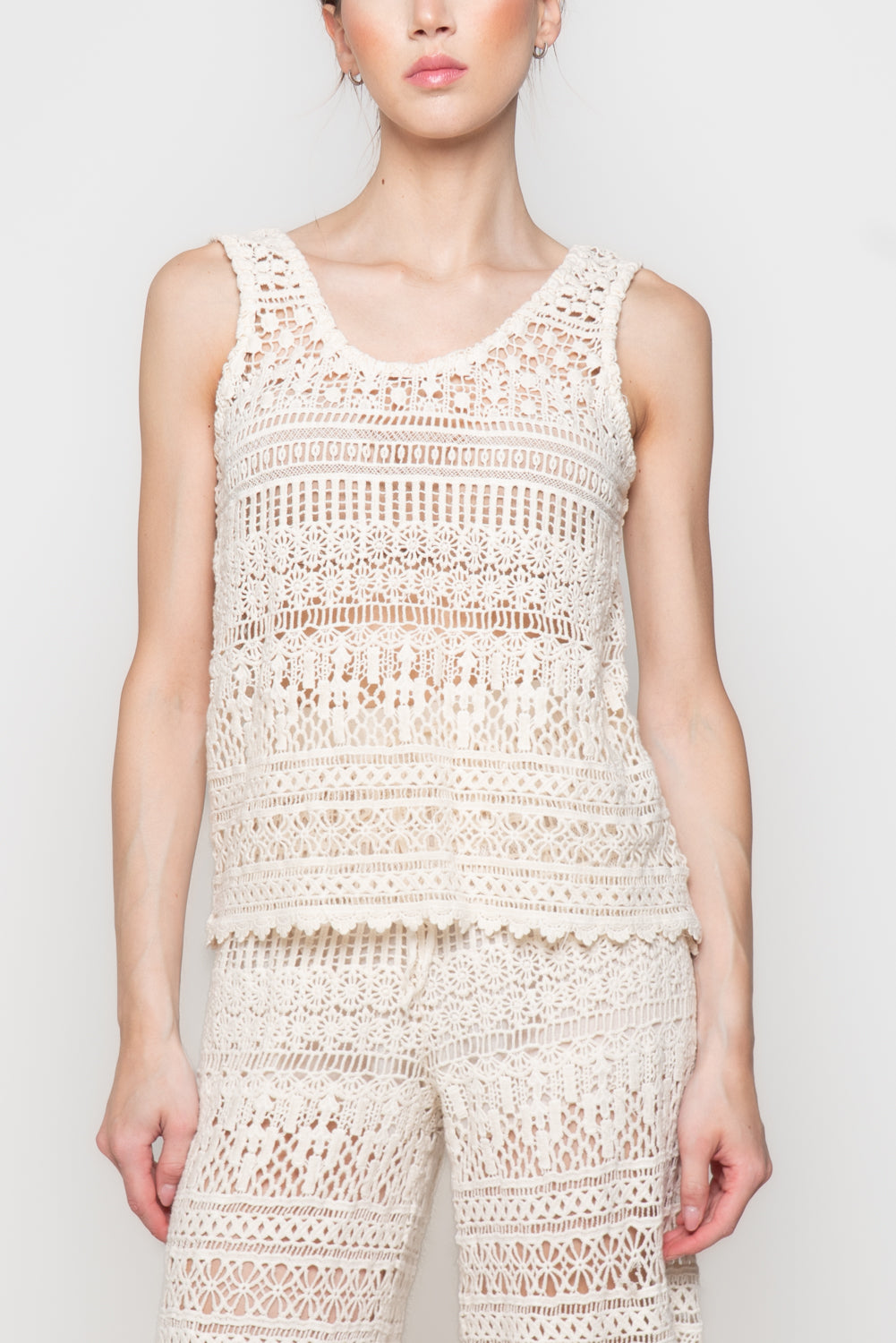 Canotta in Pizzo Macramè