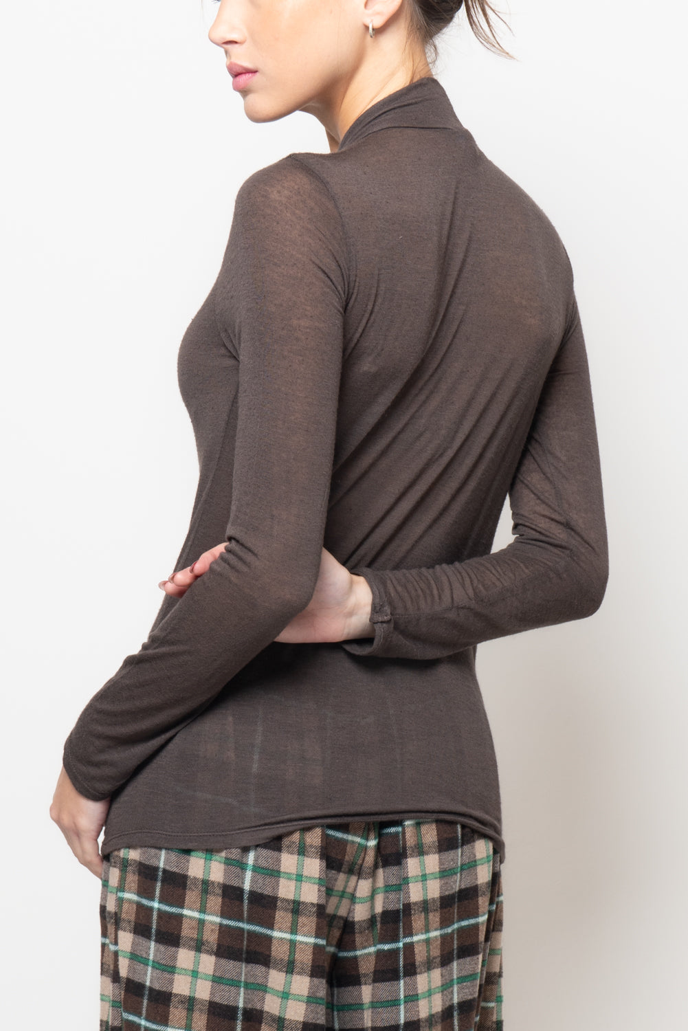 Maglia basic rappresa al collo