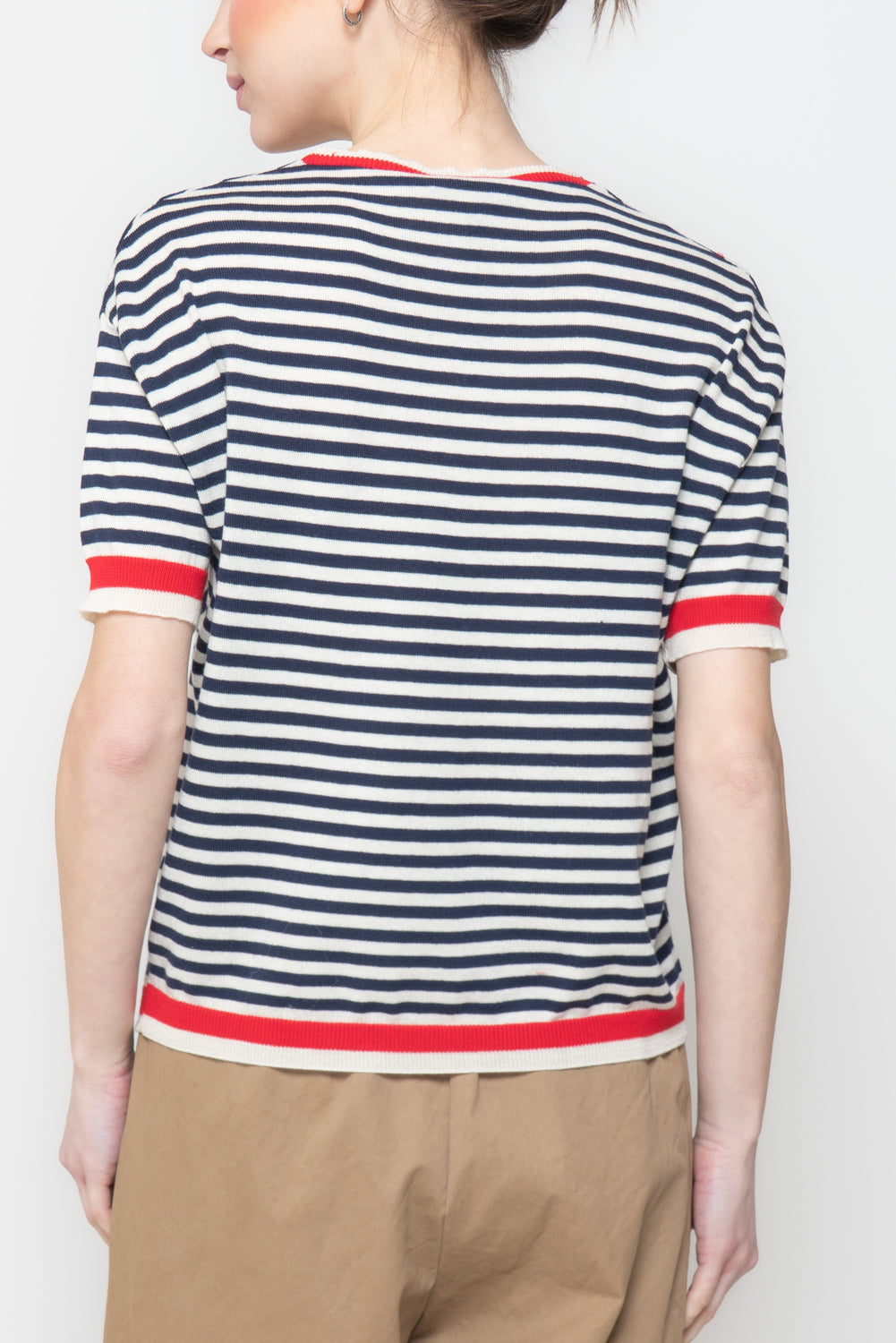 T-shirt in maglia a righe in cotone