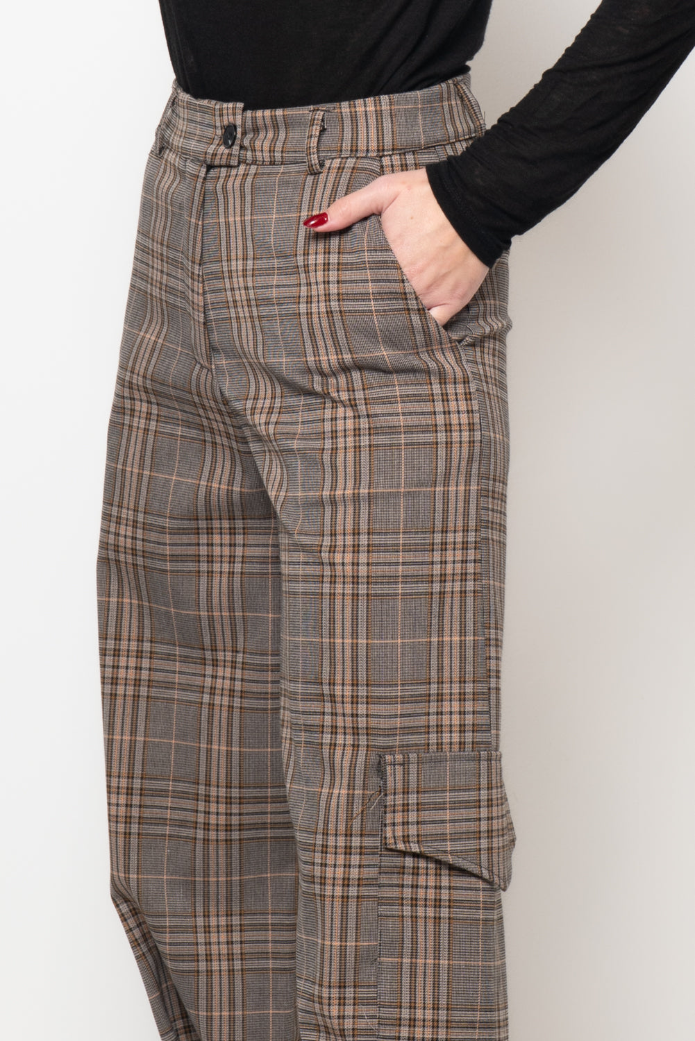 Pantaloni cargo a quadri