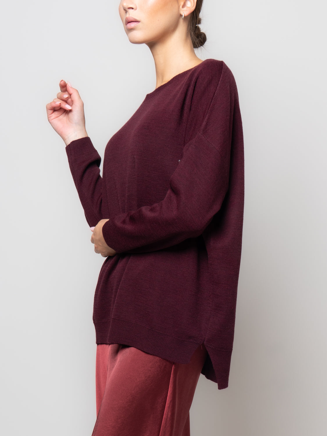 Maglia over misto lana