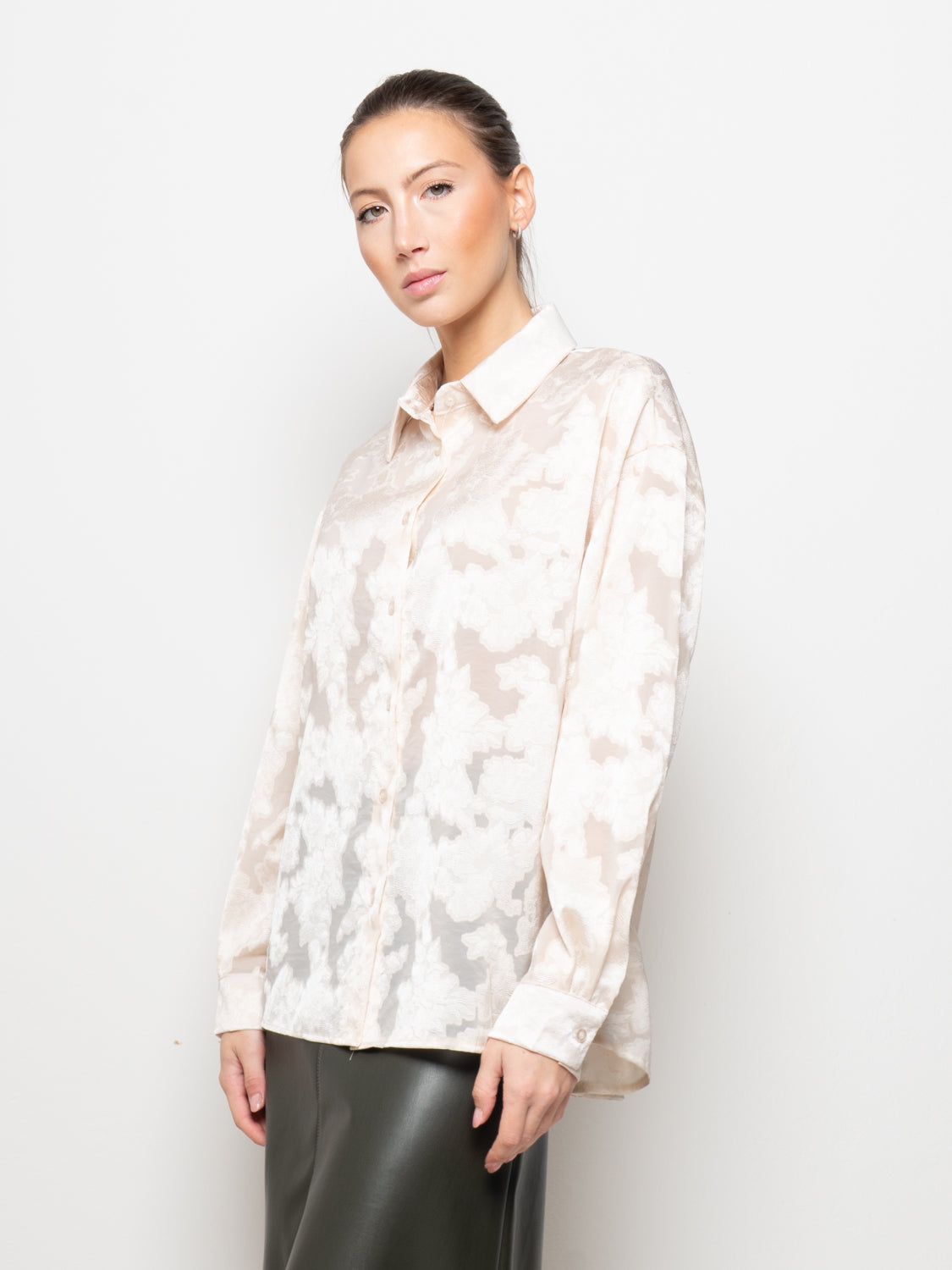 Camicia jacquard maniche lunghe