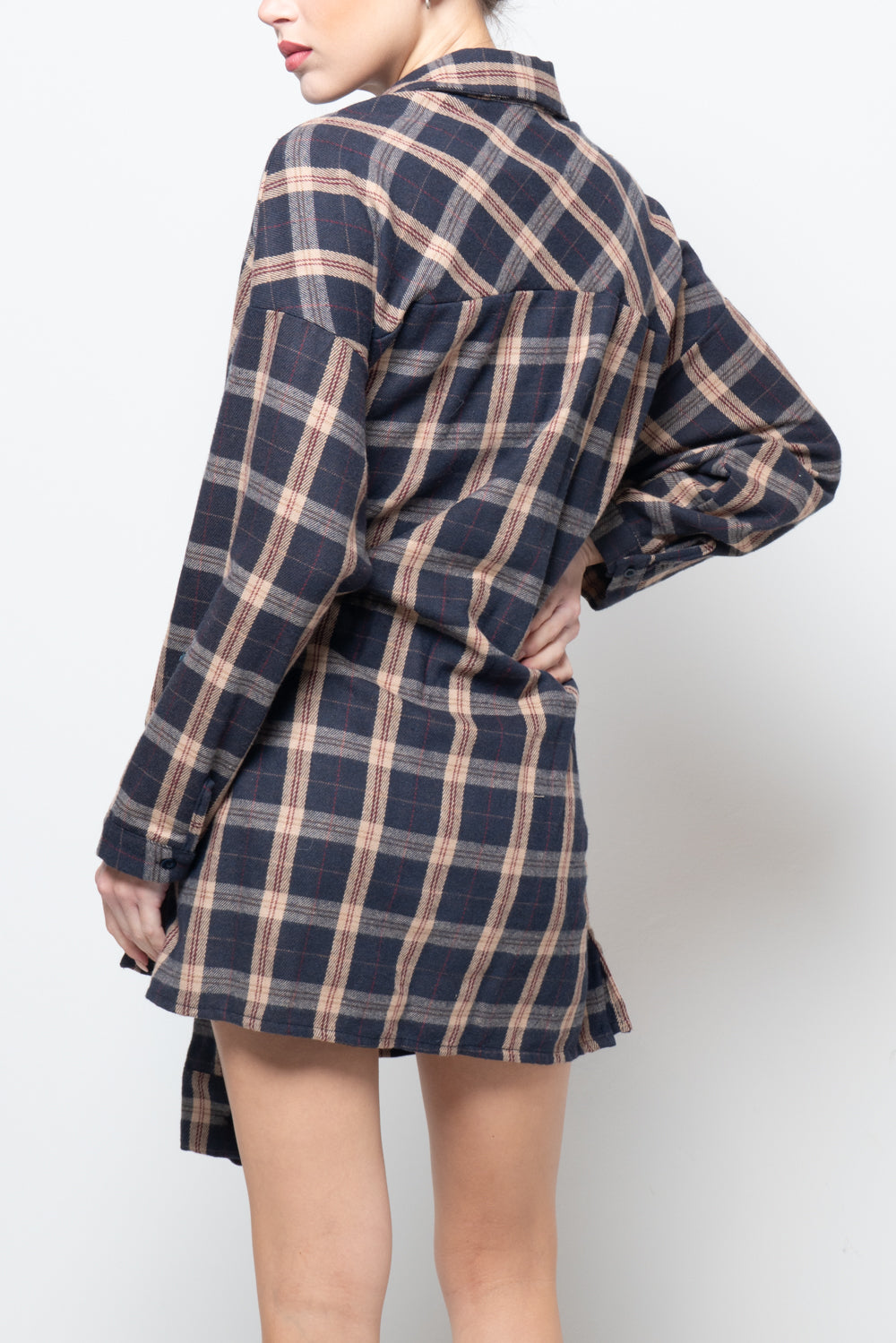 Abito a quadri con fusciacca