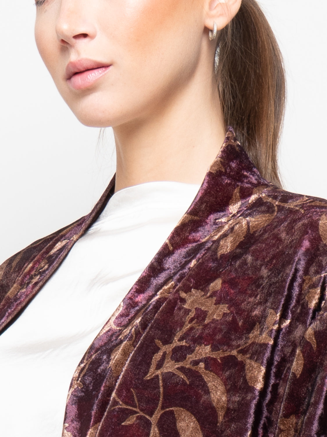 Blazer in velluto stampa floreale