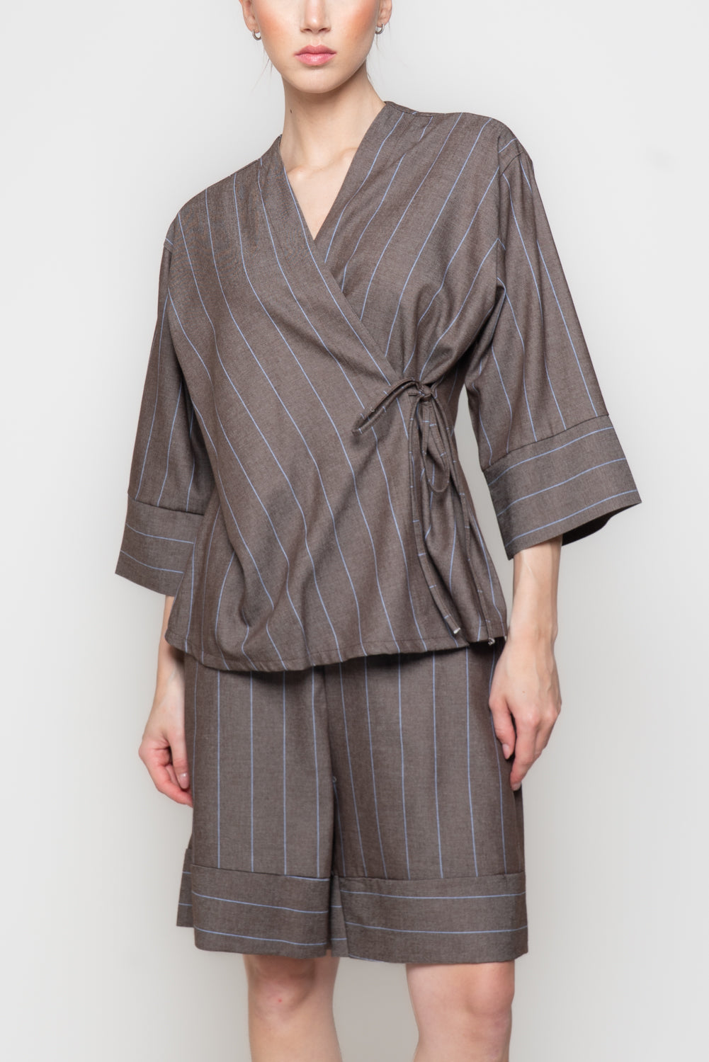 Blusa a Portafoglio Gessata