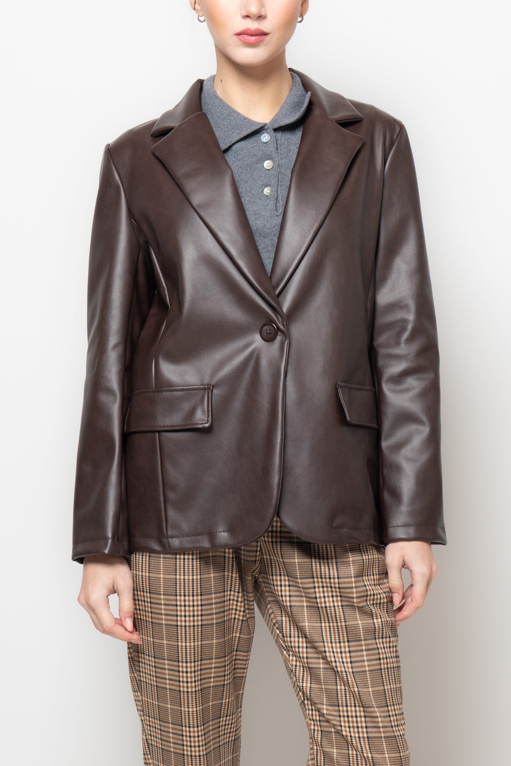 Giacca over in similpelle