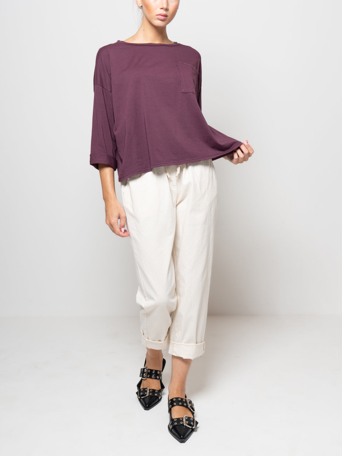 T shirt a manica lunga con tasca