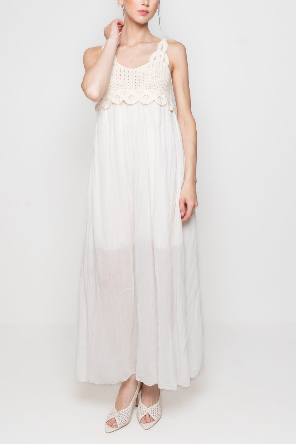 Abito con top in macramè