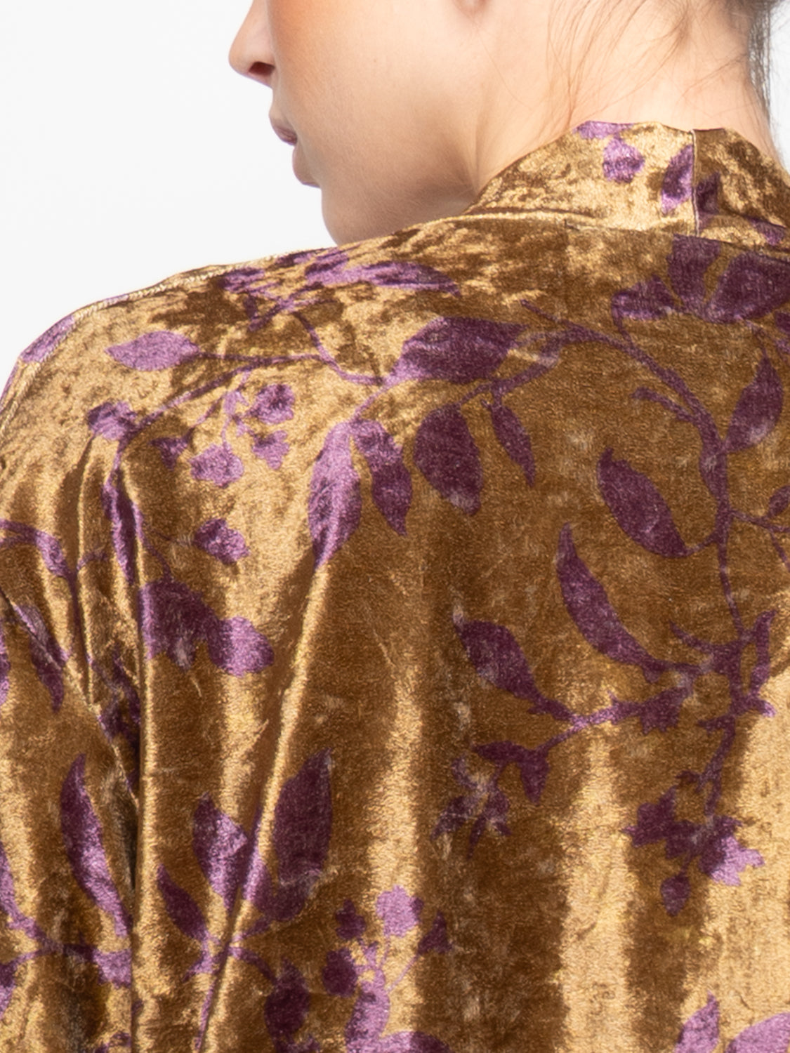 Blazer in velluto stampa floreale