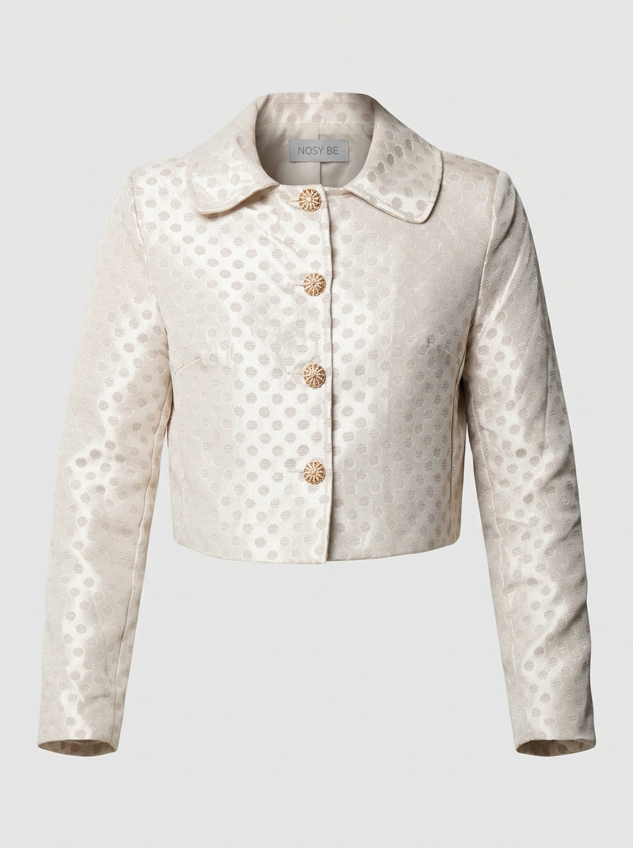 Giacca Cropped Pois Jacquard