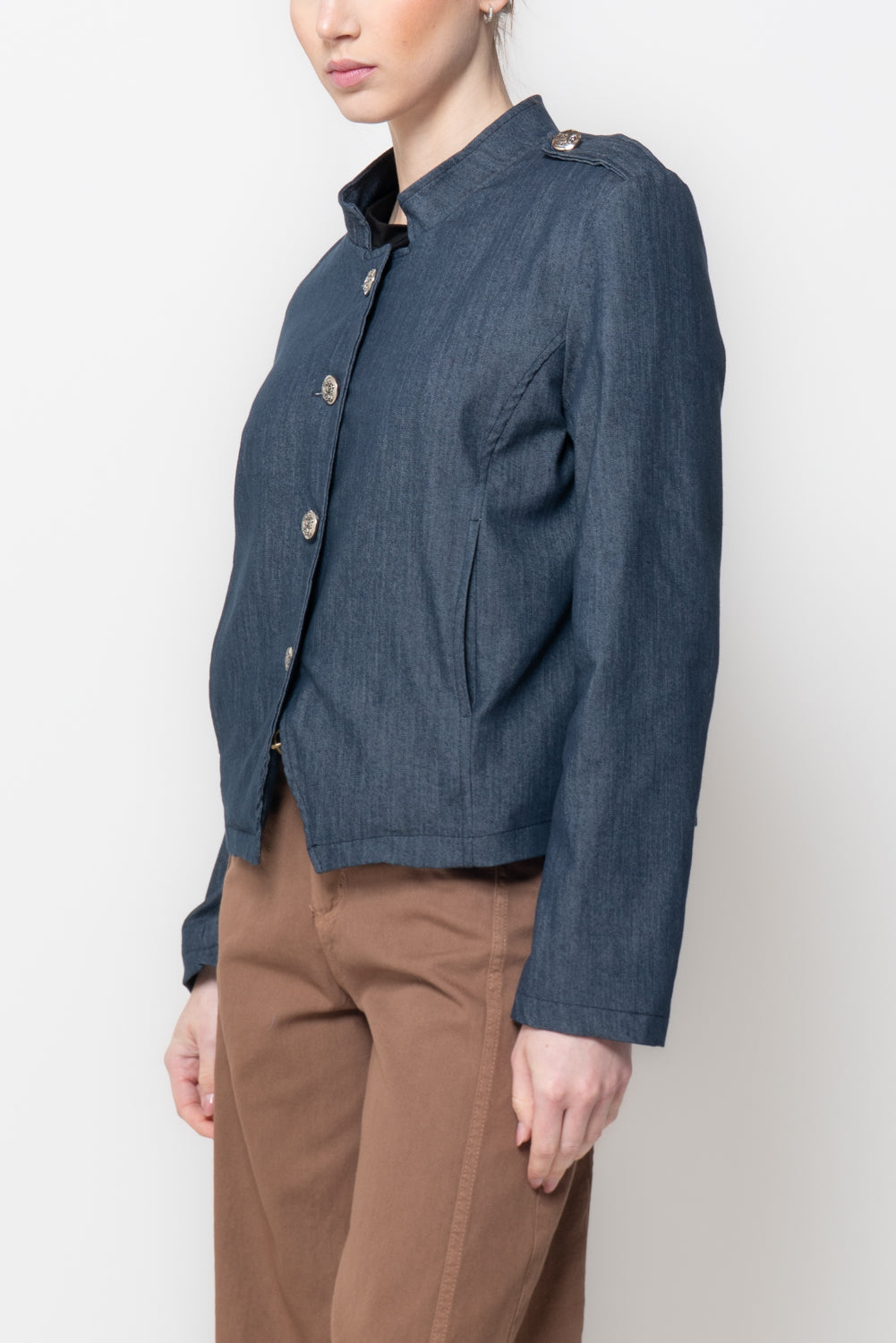 Giacca Napoleon in Gabardina