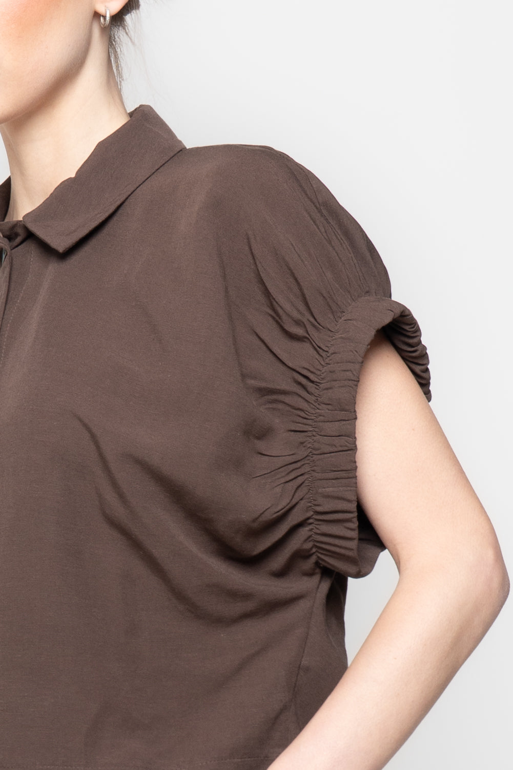 Camicia con Maniche Arricciate