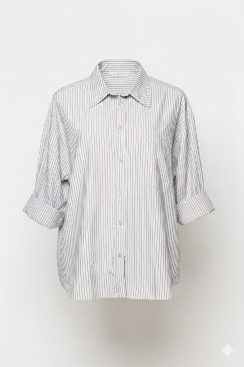 Camicia a righe con tasca