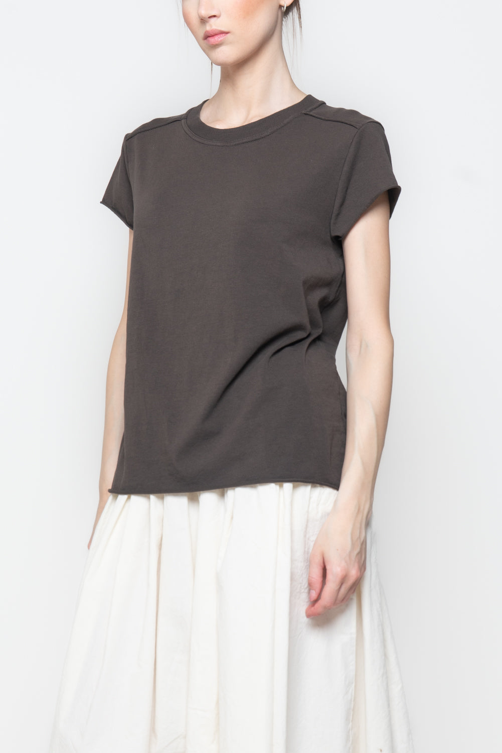 T-shirt Basica con Dettaglio Spalla