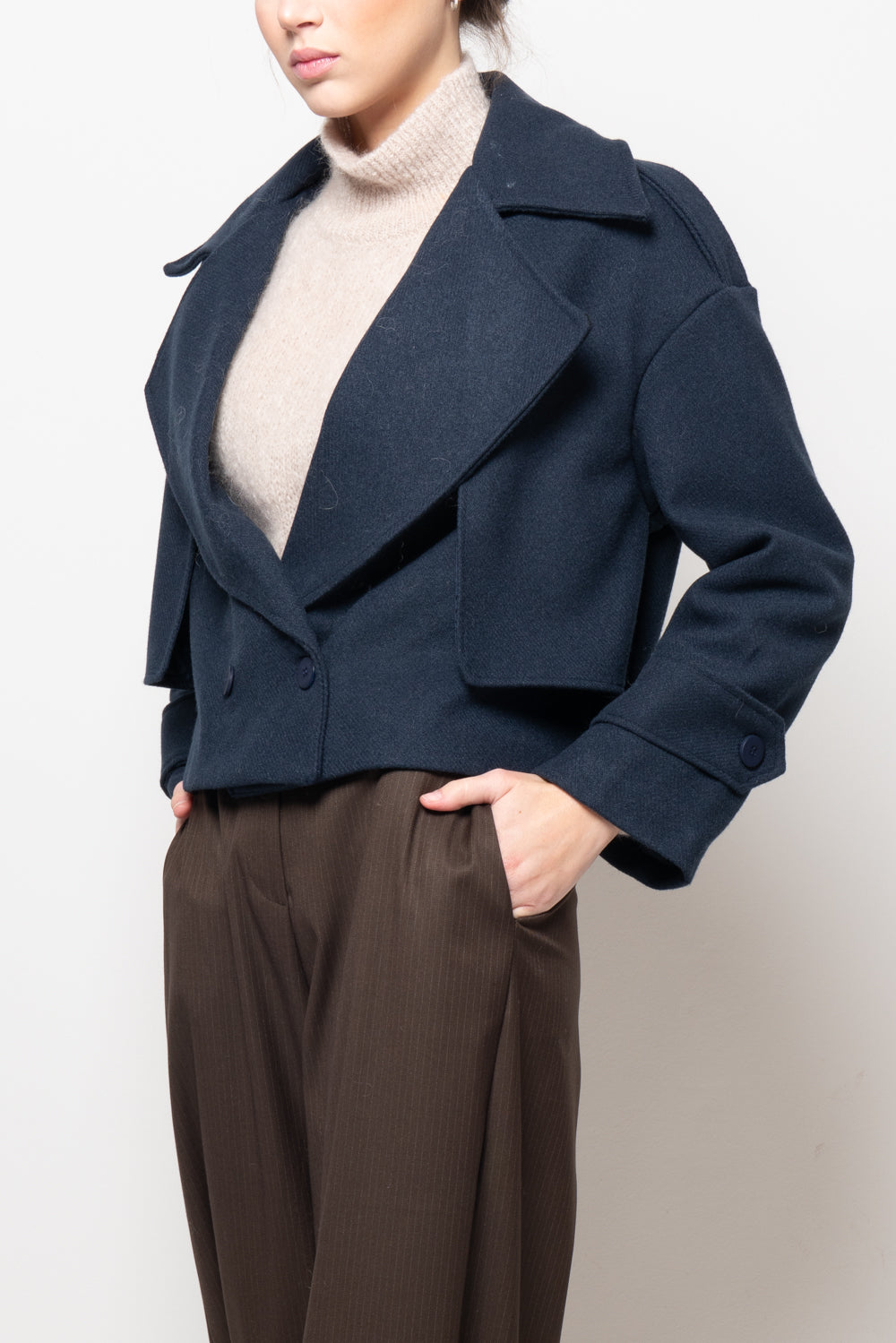 Giubbotto doppiopetto crop