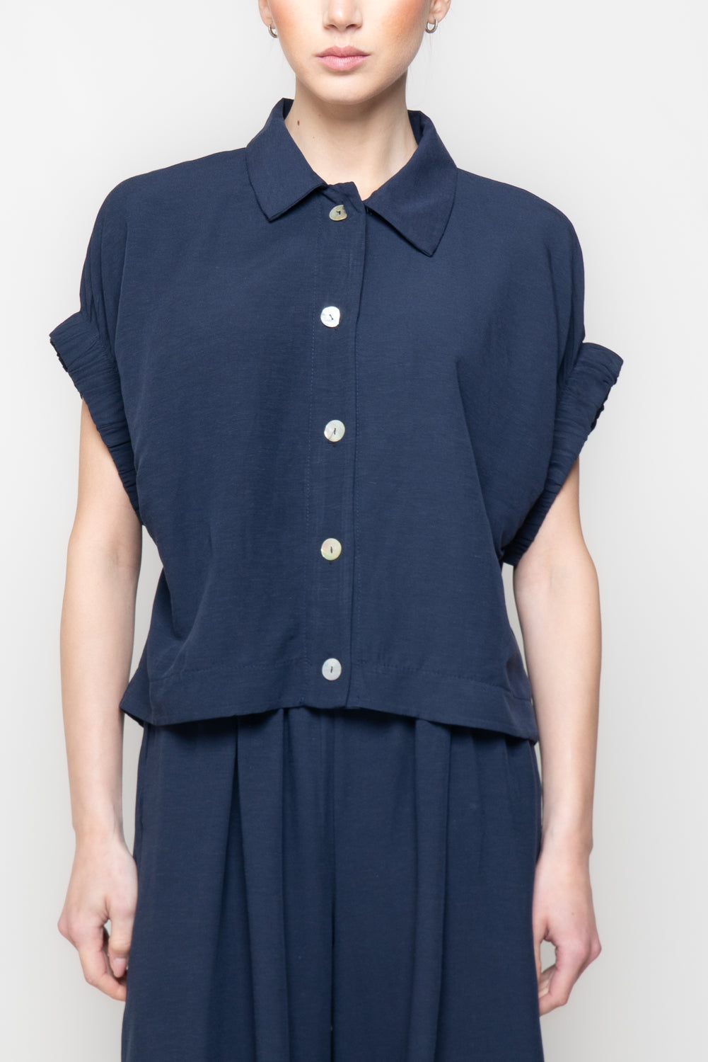 Camicia con Maniche Arricciate