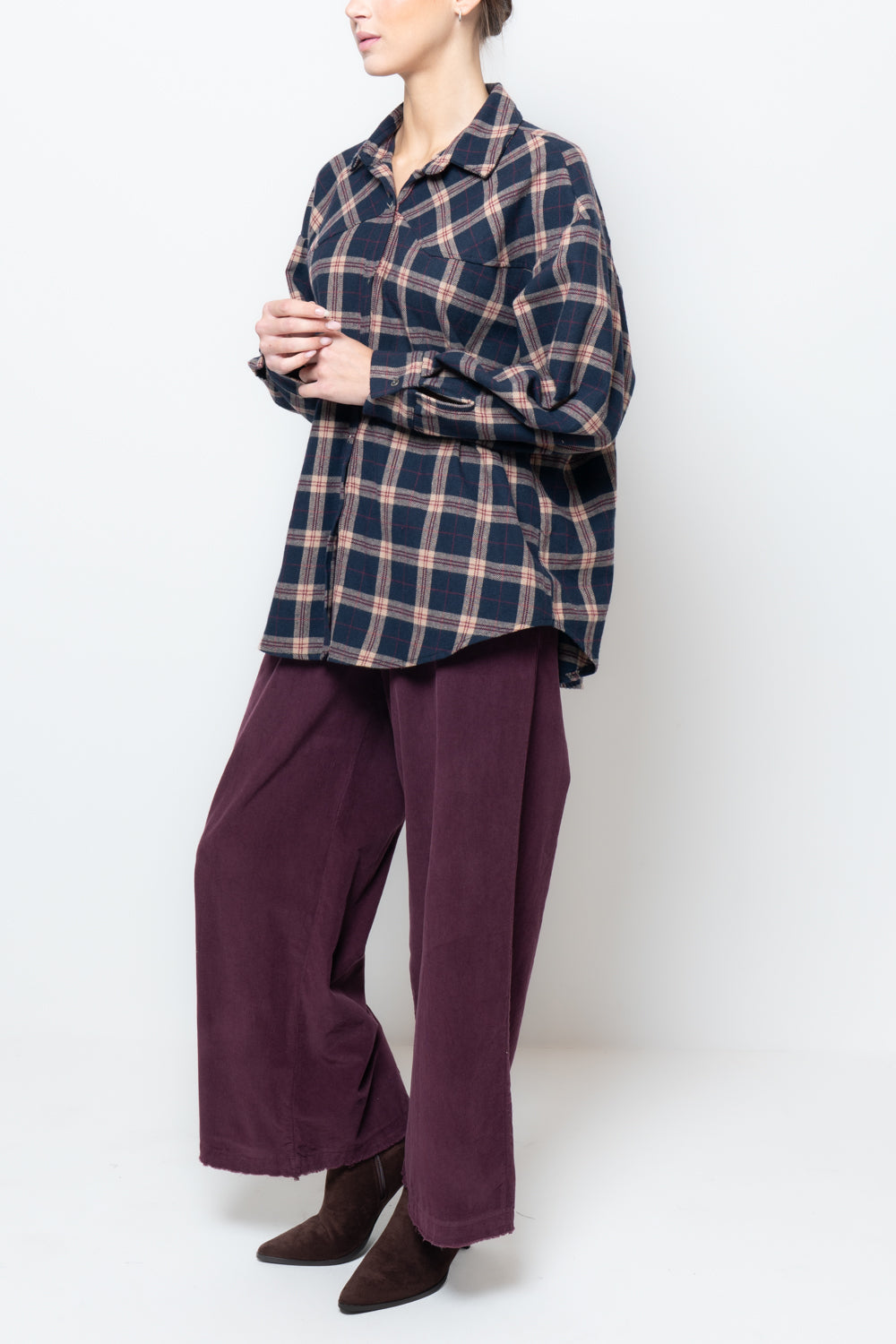 Camicia a quadri con sprone