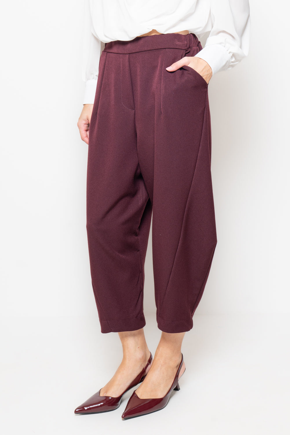 Pantalone baggy vita alta