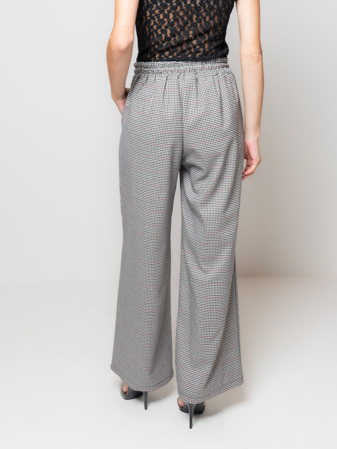 Pantalone pied de poule con coulisse