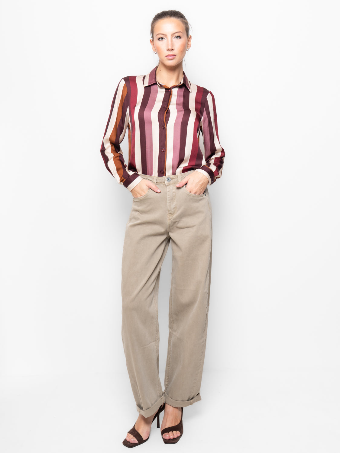 Pantalone barrel in cotone