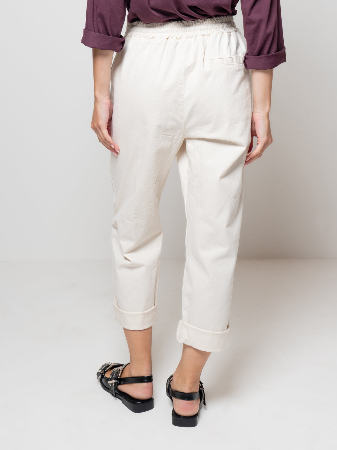 Pantalone baggy in gabardina