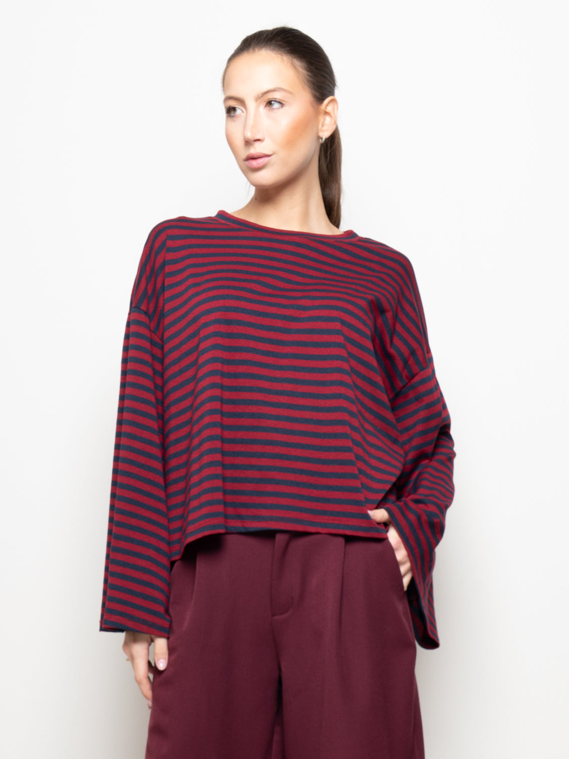 Maglia oversize righe
