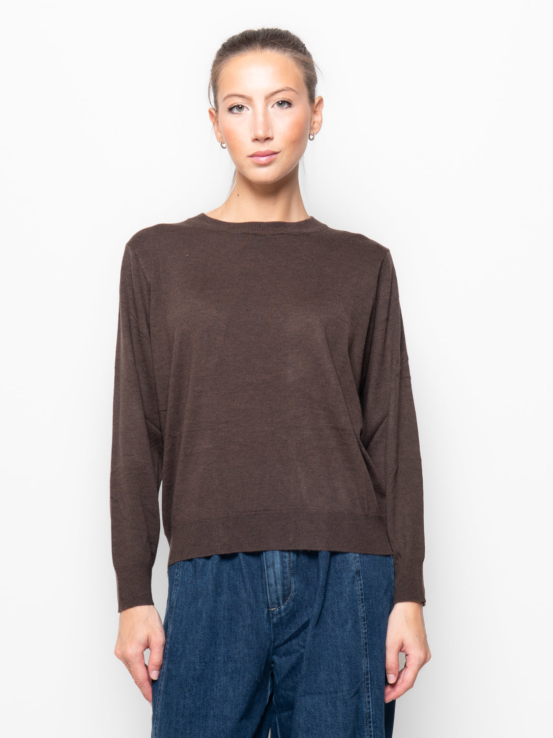 Maglione girocollo in misto cashmire