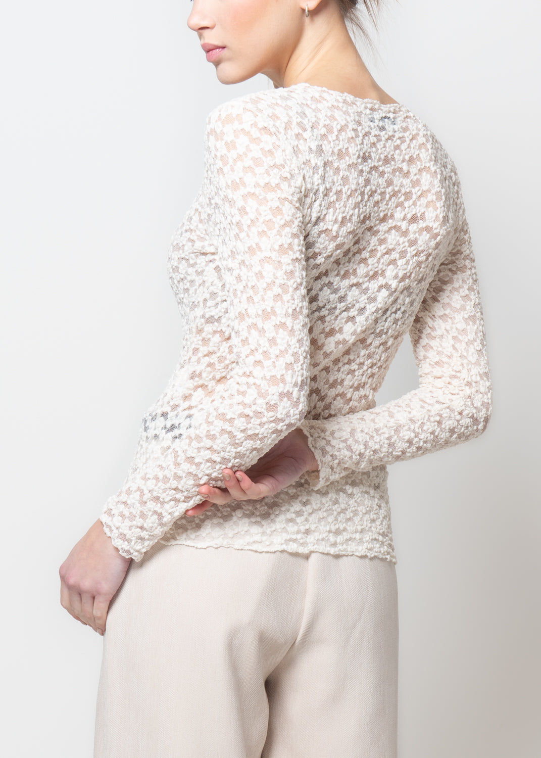 Blusa in pizzo floccato