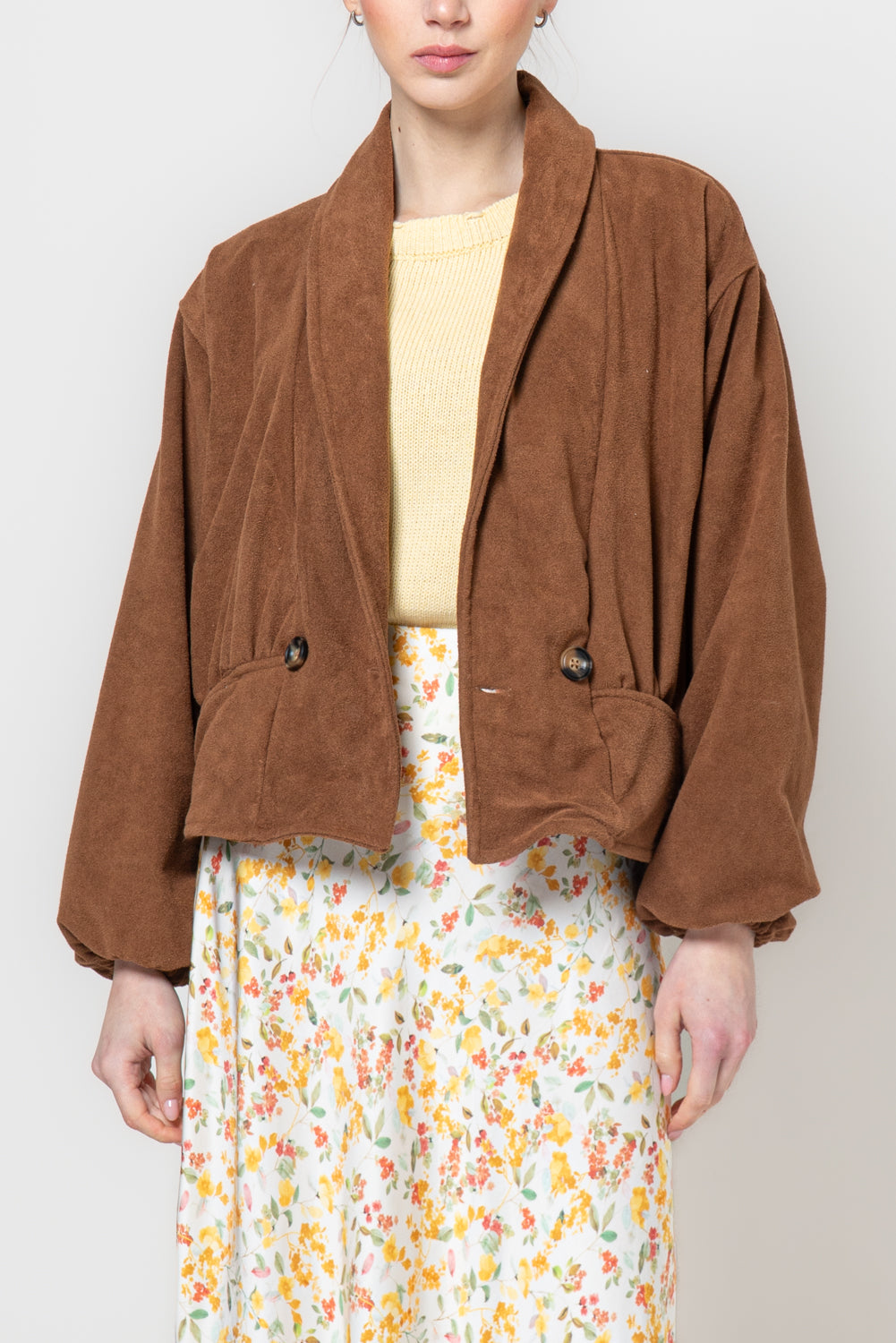 Giubbotto in suede sciallato