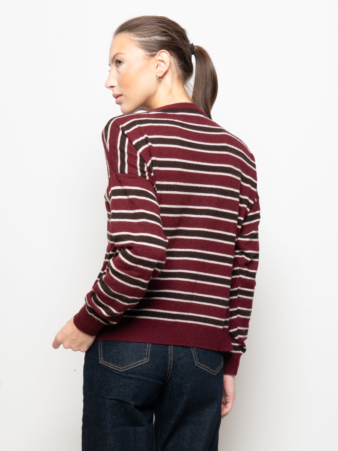 Maglia a righe misto cashmere