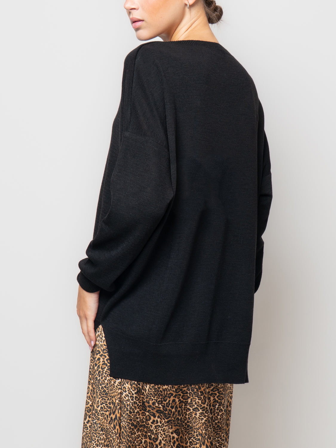 Maglia over misto lana