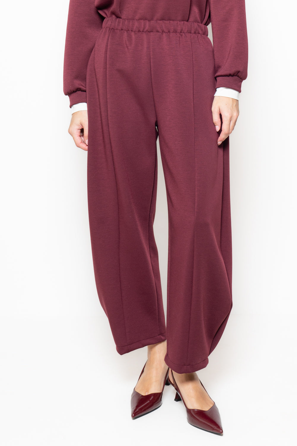 Pantalone barrel in ecopelle