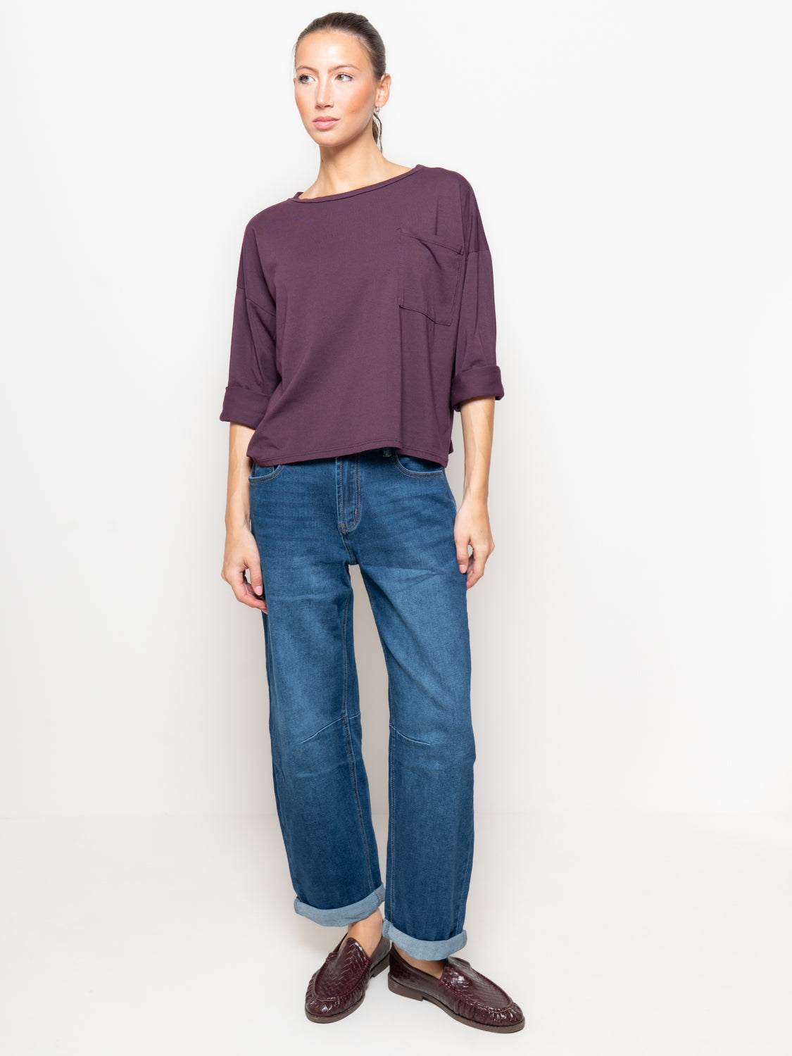 T shirt a manica lunga con tasca
