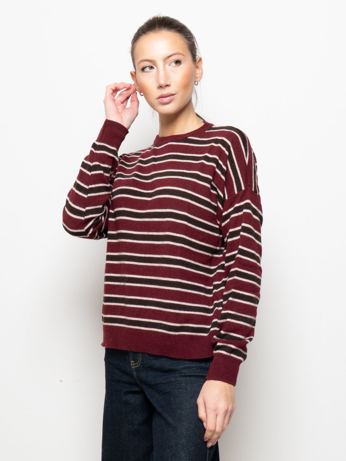 Maglia a righe misto cashmere