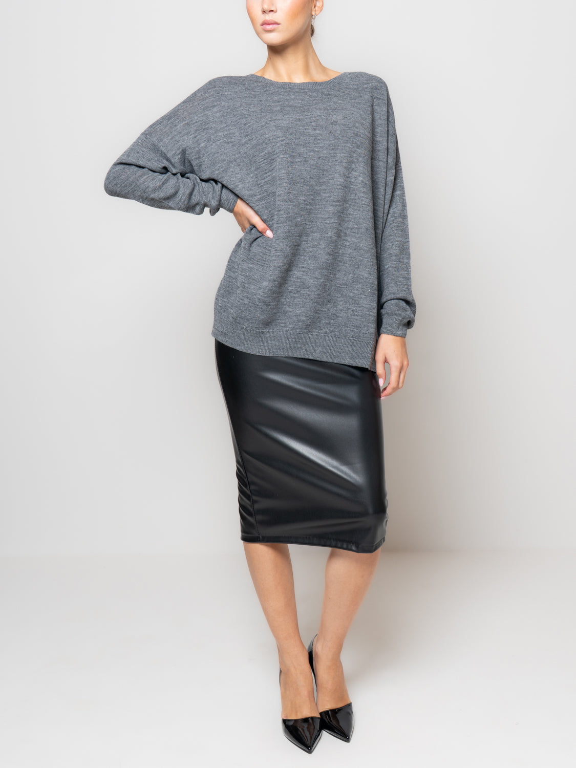 Maglia over misto lana