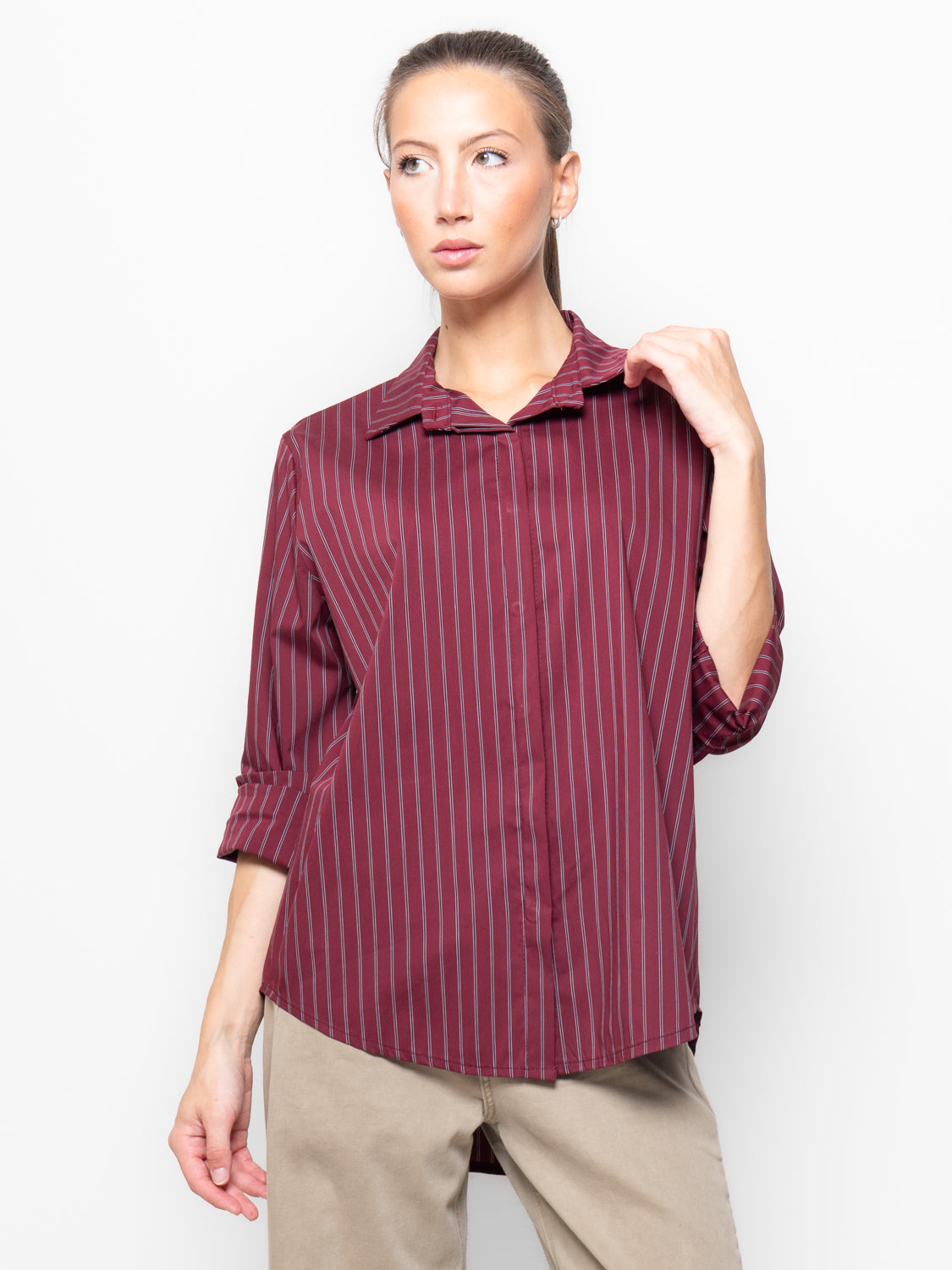 Camicia gessata oversize