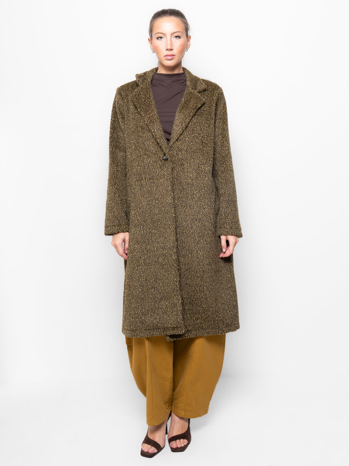 Cappotto in bouclé effetto pelliccia