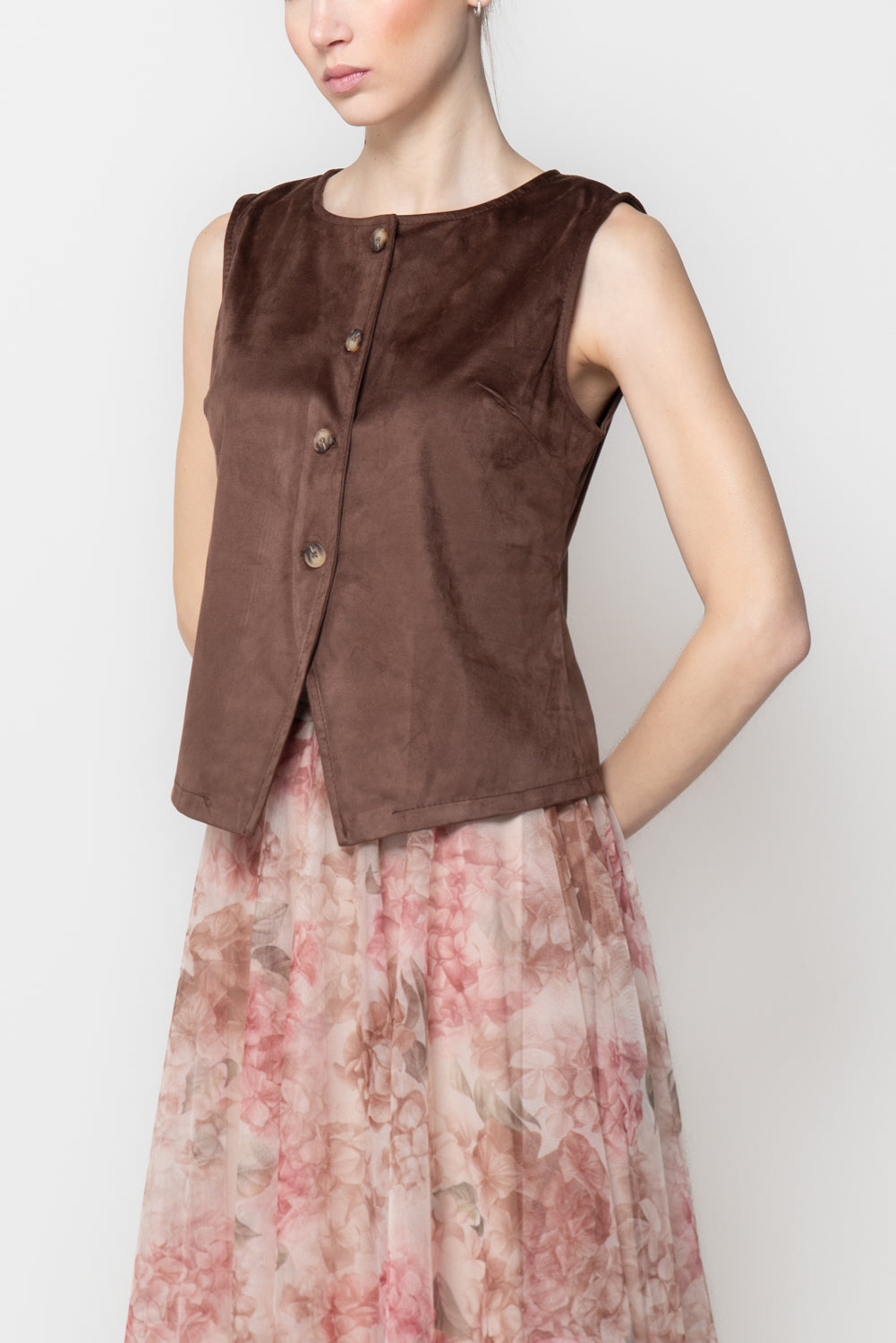 Gilet effetto scamosciato