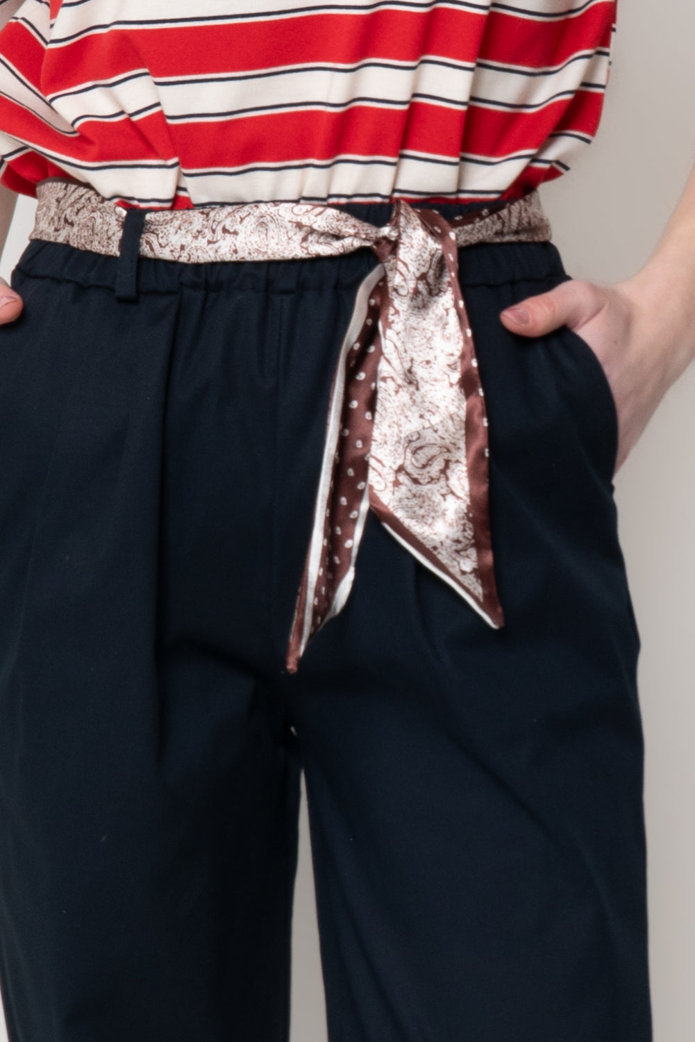 Pantaloni con Cintura Foulard