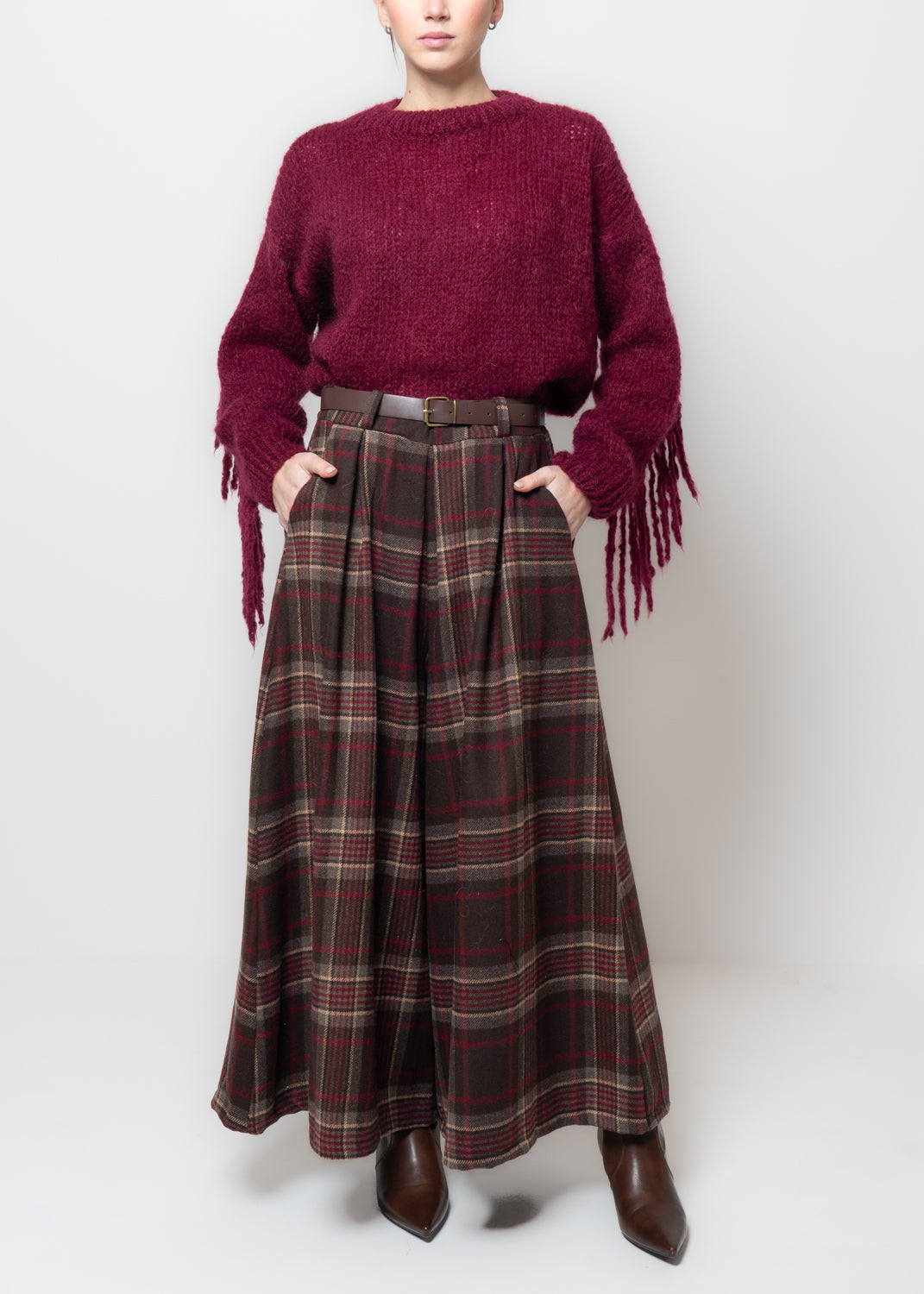 Pantaloni a quadri in flanella