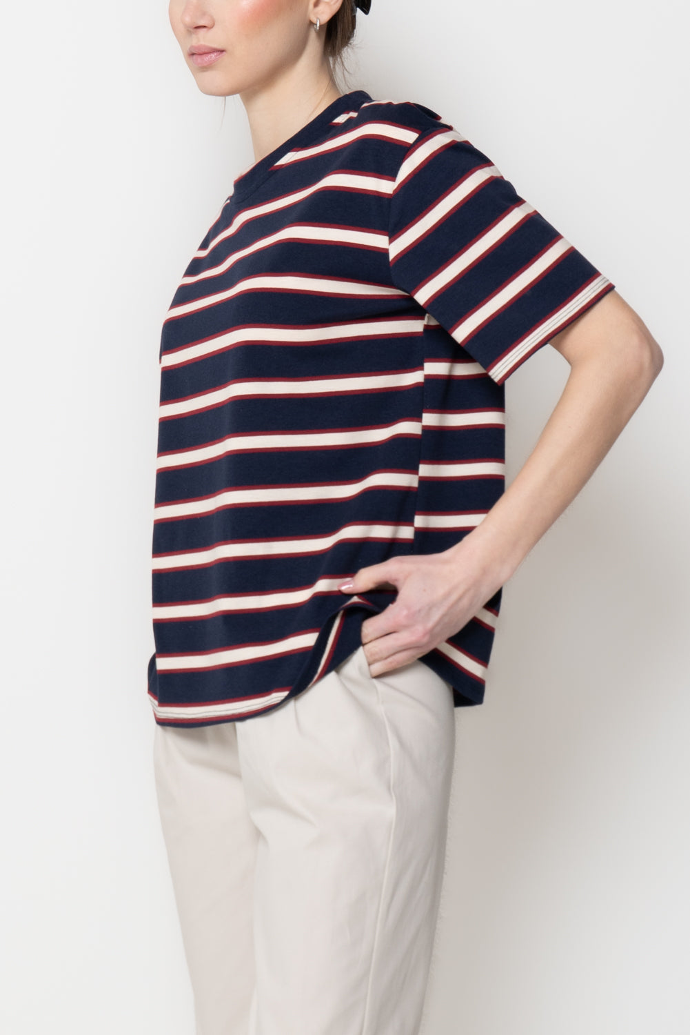 T-shirt Oversize a Righe Orizzontali