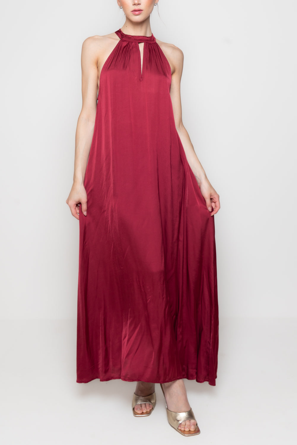 Abito in satin lungo