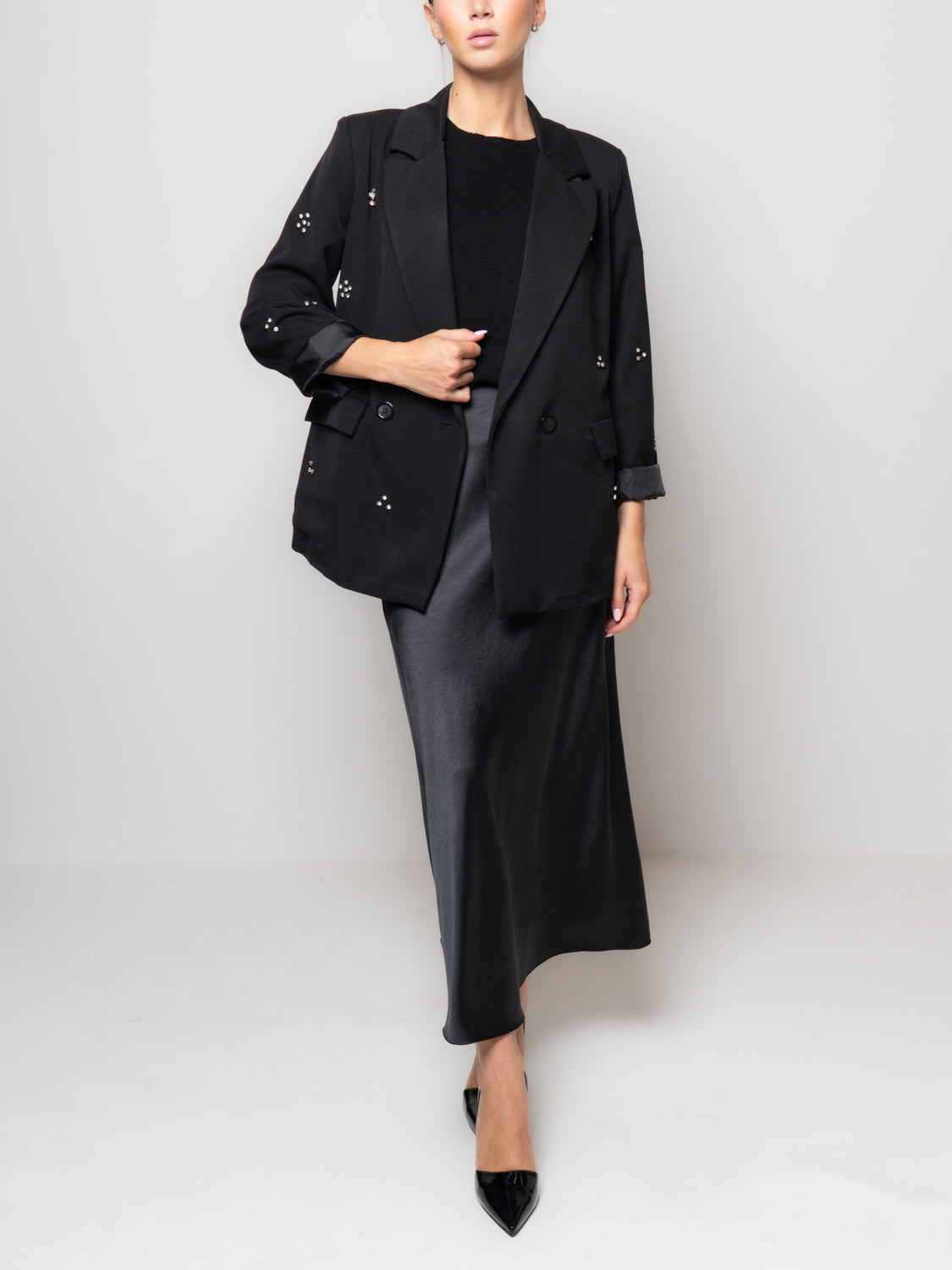 Gonna in satin lunga