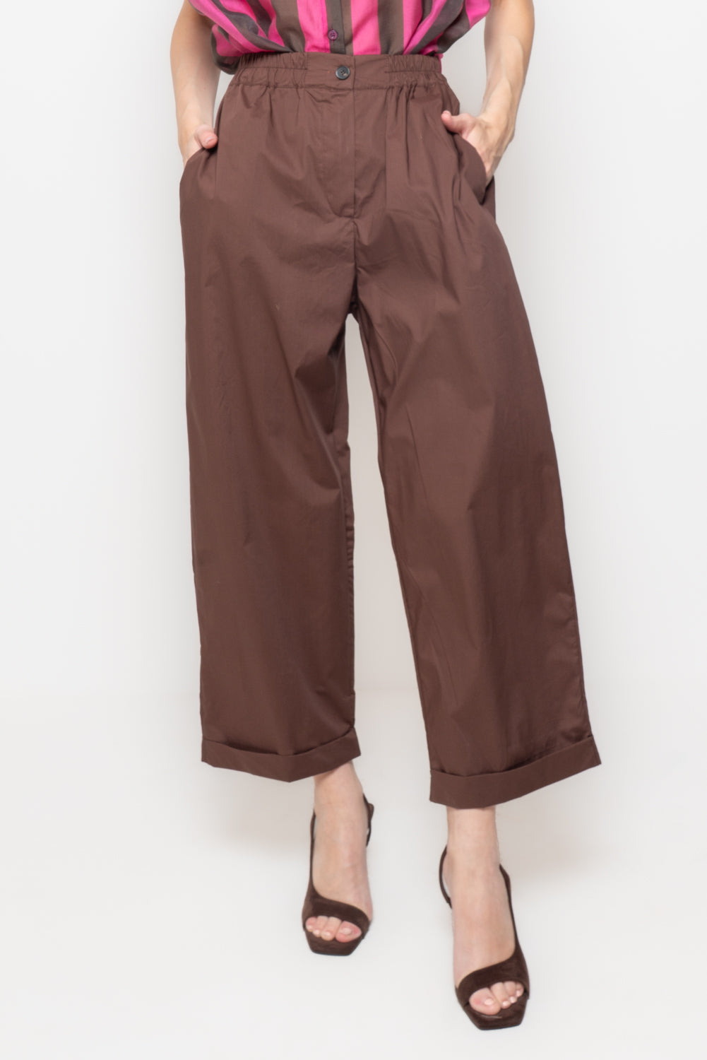 Pantaloni larghi in cotone
